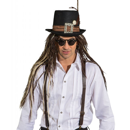 Feestbazaar Bretels Steampunk Bruin Lederlook
