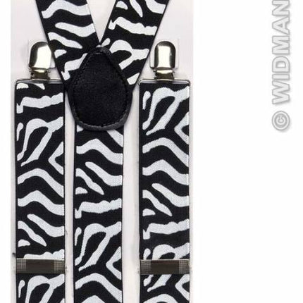 Feestbazaar Bretels zebra zwart/wit