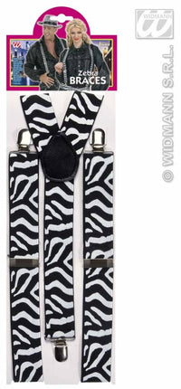 Feestbazaar Bretels zebra zwart/wit