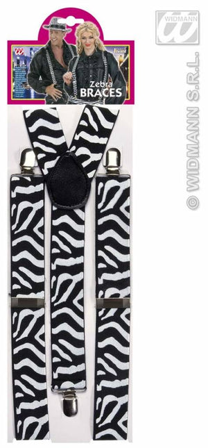 Feestbazaar Bretels zebra zwart/wit