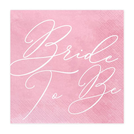 Feestbazaar Bride To Be Servetten Pink - 20 stuks