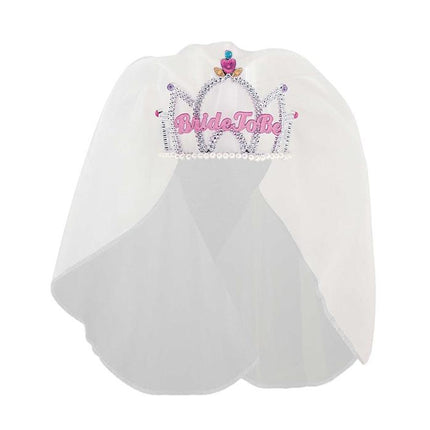 Feestbazaar Bride To Be Tiara Met Sluier Wit