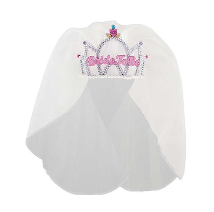 Feestbazaar Bride To Be Tiara Met Sluier Wit