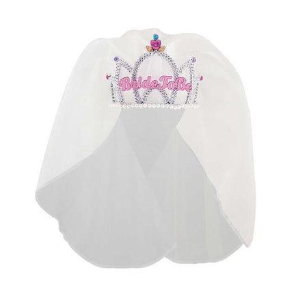 Feestbazaar Bride To Be Tiara Met Sluier Wit