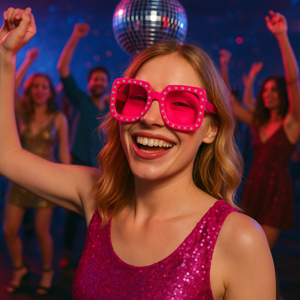 Feestbazaar Bril Bling Roze