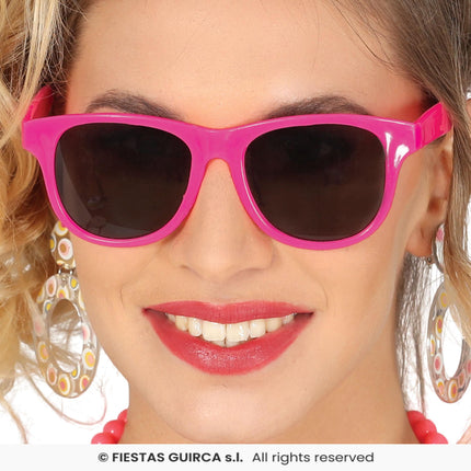 Feestbazaar Bril Blues Brothers Neon Pink