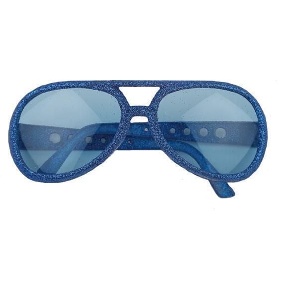 Feestbazaar Bril disco glitter blauw