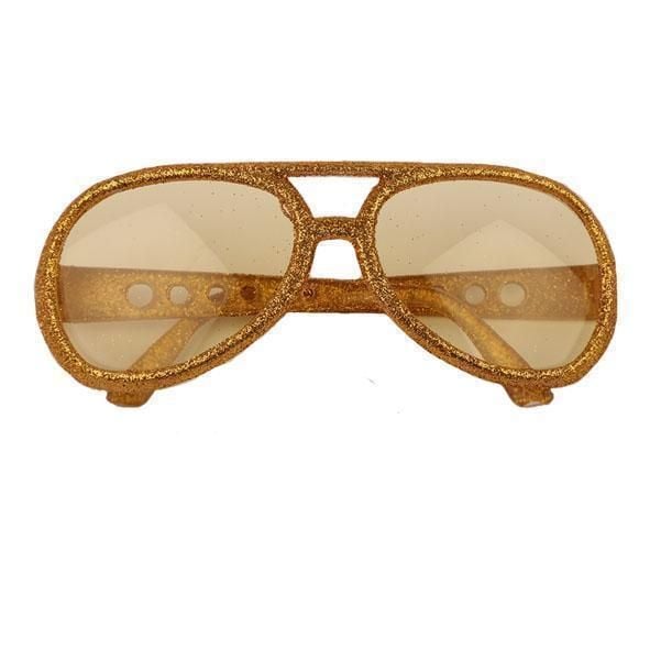 Feestbazaar Bril disco glitter goud