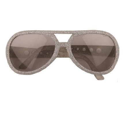 Feestbazaar Bril disco glitter zilver