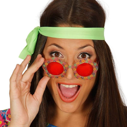 Feestbazaar Bril flower power