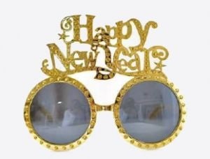 Feestbazaar Bril Happy New Year Goud