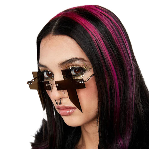 Feestbazaar Bril Kruis Gothic Halloween