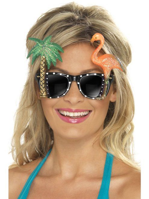 Feestbazaar Bril met Flamingo en Palmboom