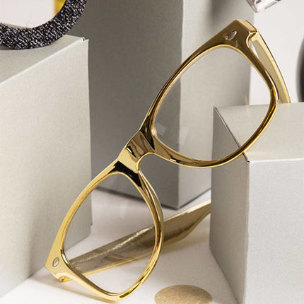 Feestbazaar Bril Metallic Goud met glas