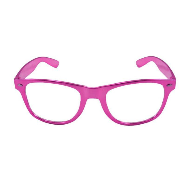 Feestbazaar Bril metallic magenta