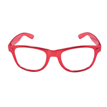 Feestbazaar Bril metallic rood
