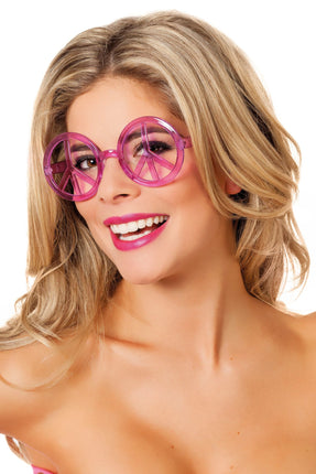 Feestbazaar Bril peace Neon Pink