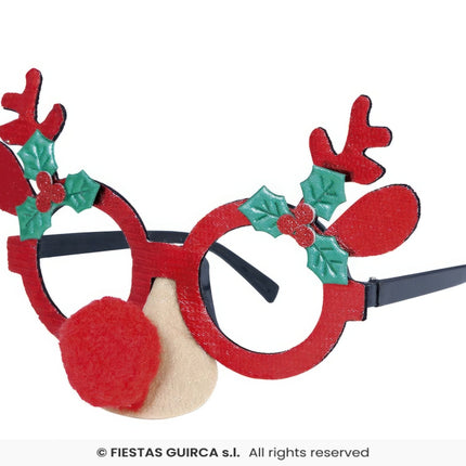 Feestbazaar Bril Rendier Rood Funny Nose
