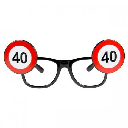 Feestbazaar Bril verkeersbord 40 jaar