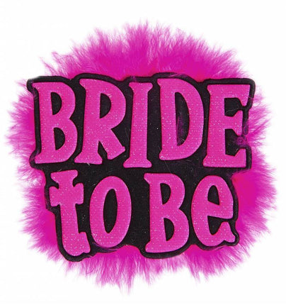 Feestbazaar Broche zwart 'Bride to Be'