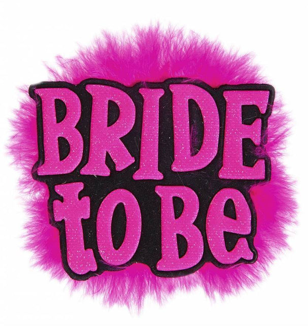 Feestbazaar Broche zwart 'Bride to Be'