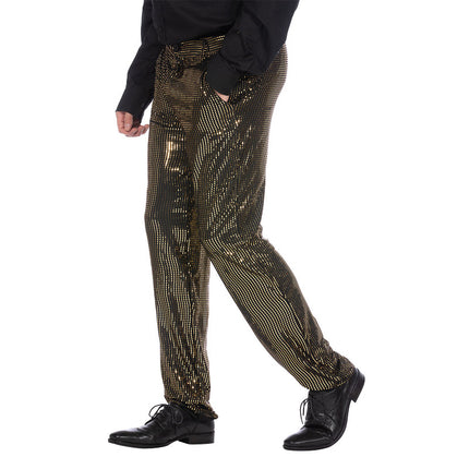 Feestbazaar Broek Disco Gold Glitter Glam Heren