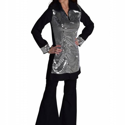 Feestbazaar Broek Hippie zwart dames