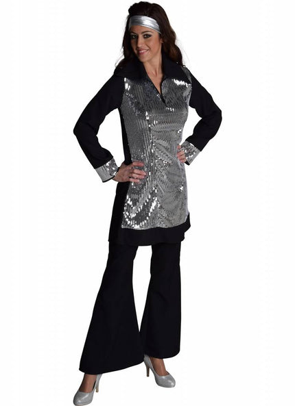 Feestbazaar Broek Hippie zwart dames