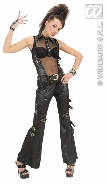 Feestbazaar Broek lederlook met sluitingen vrouw