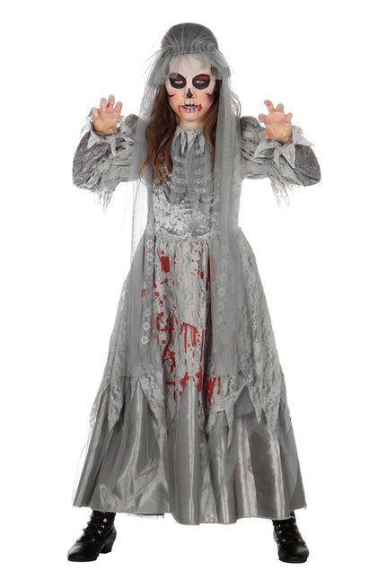 Feestbazaar Bruidsjurk Halloween Skelet Kind