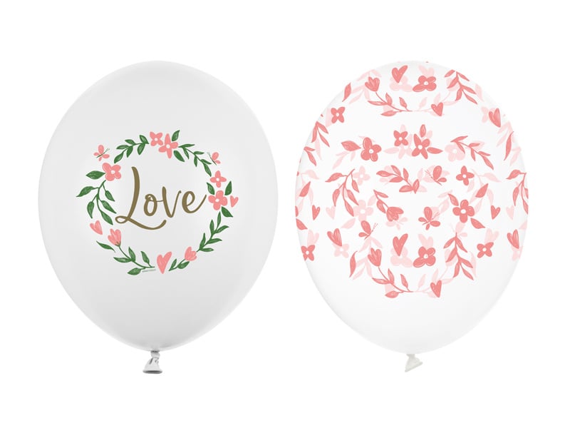 Feestbazaar Bruiloft Ballonnen Love/Bloemen (50st)