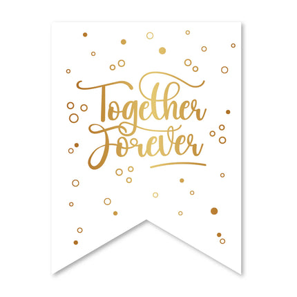 Feestbazaar Bruiloft Banner Together Forever 6m