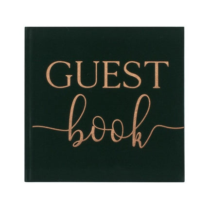 Feestbazaar Bruiloft Gastenboek Groen Velvet Luxury