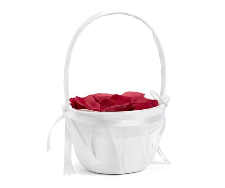 Feestbazaar Bruiloft mandje wit 26cm