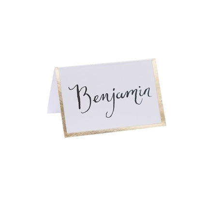 Feestbazaar Bruiloft Naamkaartjes Goud/Wit (10st)