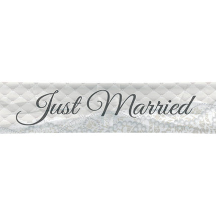 Feestbazaar Bruiloft Spandoek Just Married 300x60cm