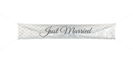 Feestbazaar Bruiloft Spandoek Just Married 300x60cm