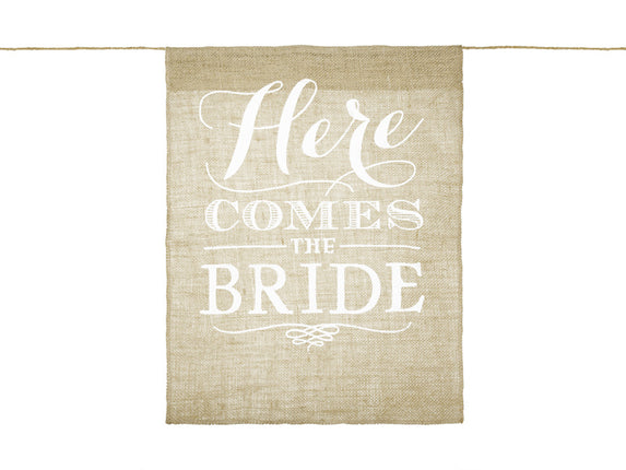 Feestbazaar Bruiloft Vlag 'Here Comes The Bride'