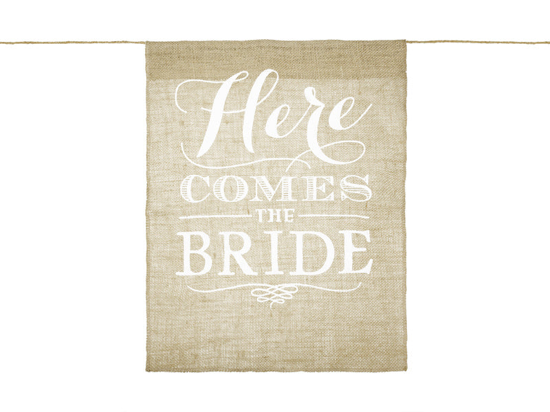 Feestbazaar Bruiloft Vlag 'Here Comes The Bride'