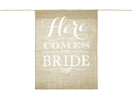 Feestbazaar Bruiloft Vlag 'Here Comes The Bride'