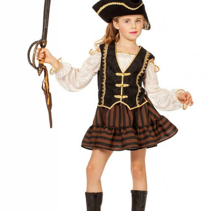 Feestbazaar Bruine Piratenjurk meisje