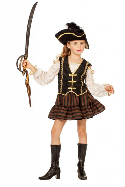Feestbazaar Bruine Piratenjurk meisje