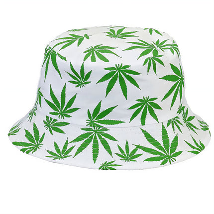Feestbazaar Bucket Hoedje Green Leaf Print