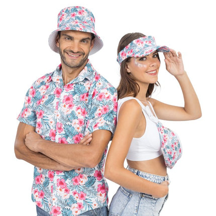 Feestbazaar Bucket Hoedje Hibiscus Tropisch