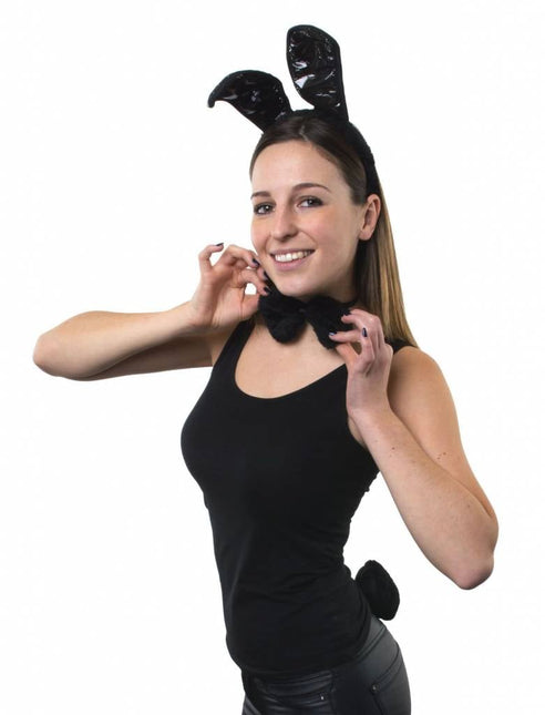 Feestbazaar Bunnyset zwart 3-delig