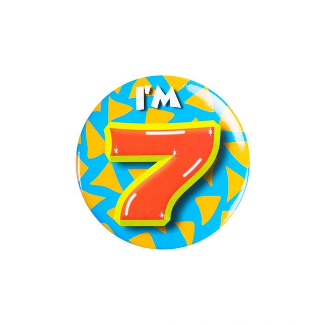 Feestbazaar Button klein - I'm 7