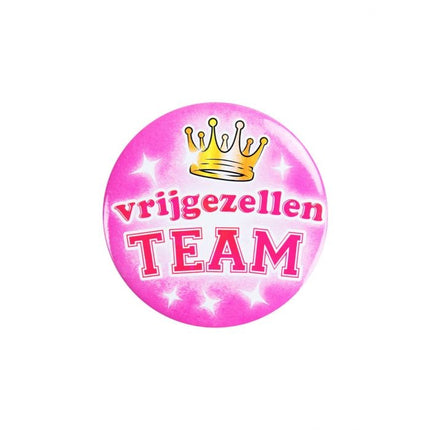 Feestbazaar Button Vrijgezellen Team Vrouw Klein