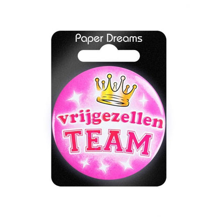 Feestbazaar Button Vrijgezellen Team Vrouw Klein