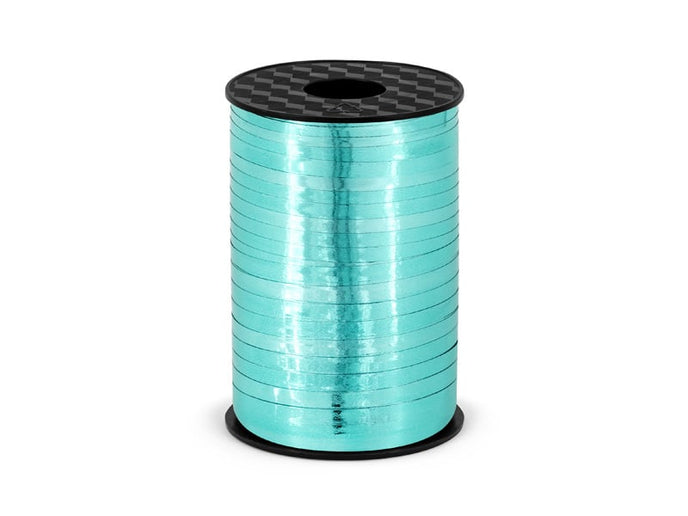 Feestbazaar Cadeaulint Turquoise Metallic 225m x 5mm