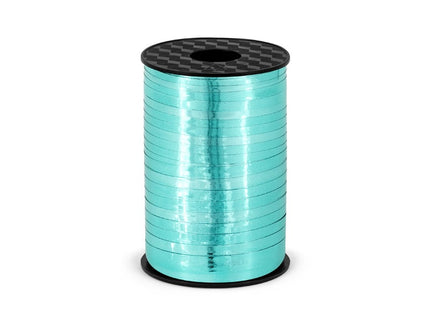 Feestbazaar Cadeaulint Turquoise Metallic 225m x 5mm